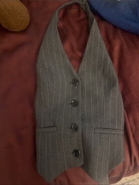 Abercrombie & Fitch Charcoal Pinstripe Women's Vest